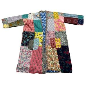 Unbranded Colorful Patchwork Long Kimono